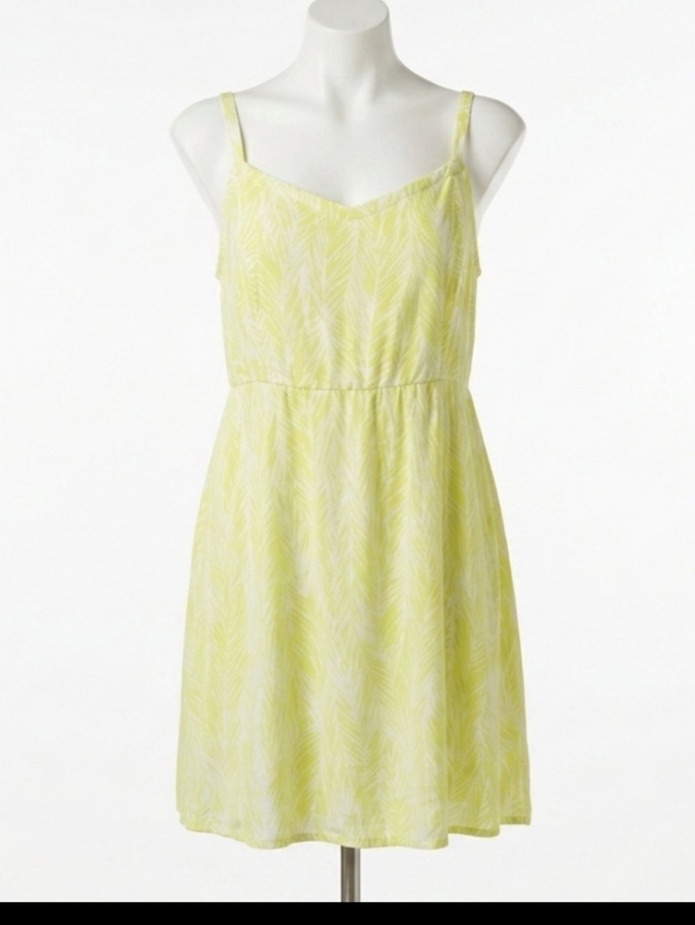 Torrid Smocked Sweetheart Light Neon Yellow Feather Challis Sundress